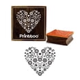 thumbnail image 1 of Printtoo Heart & Bird Pattern Brown Wooden Rubber Stamp Card Making Square Stamps-5 x 5 Inches, 1 of 2