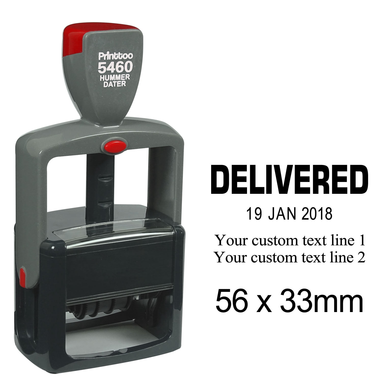 Printtoo Heavy Duty Dater Stamp With Custom And Delivered Text Self ...