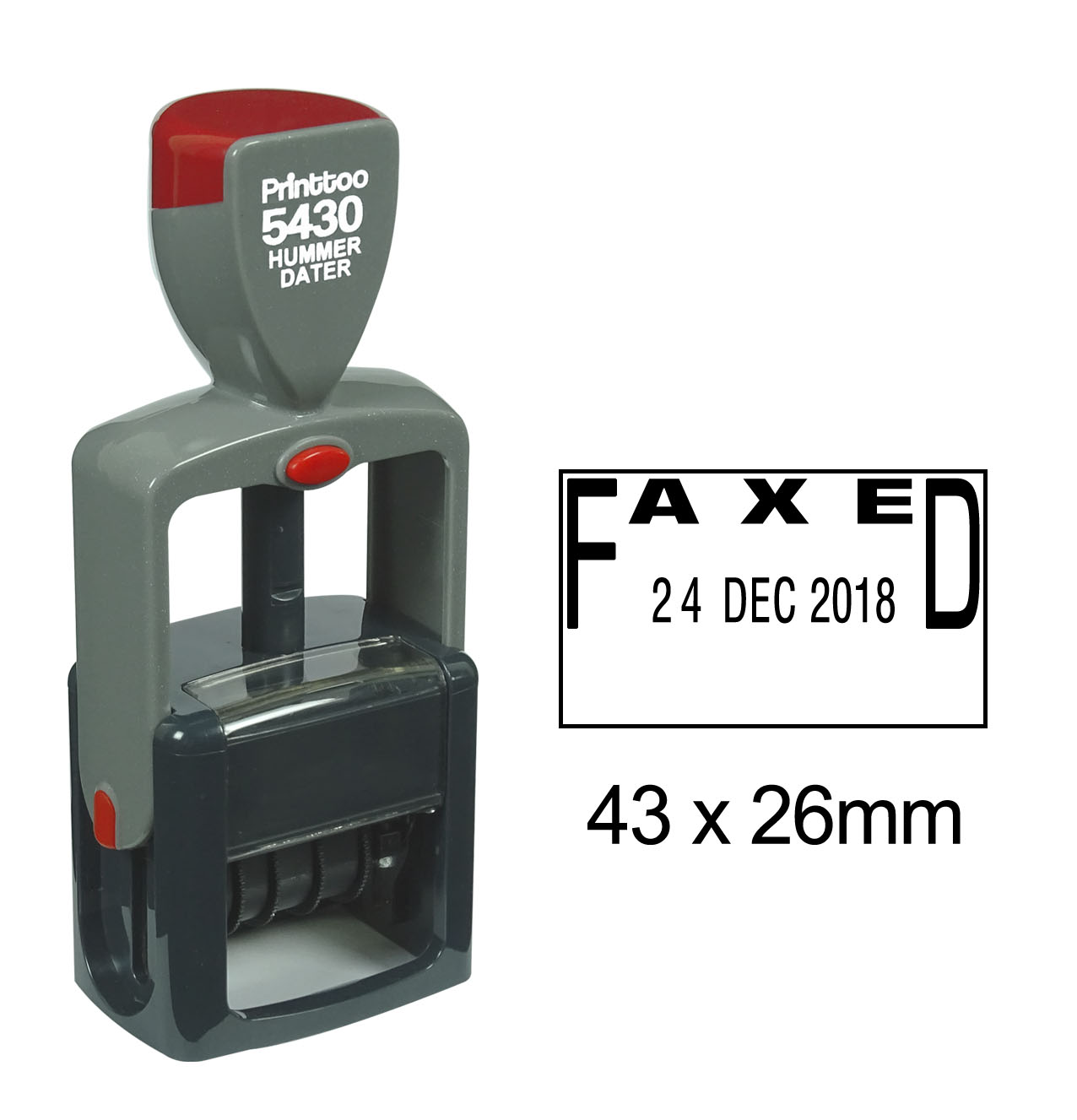 "DENIED" Self-Inking Rubber Stamp With By: & Date: - Red Ink, 9/16" X 1-1/2" Size, Commercial Heavy Duty