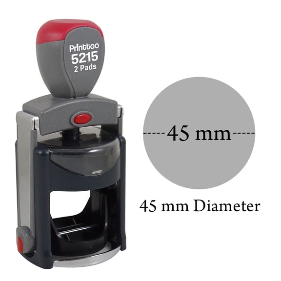 Printtoo Heavy Duty Round Custom Text/Logo Rubber Stamp Self Inking Double Sided Stamper-Black