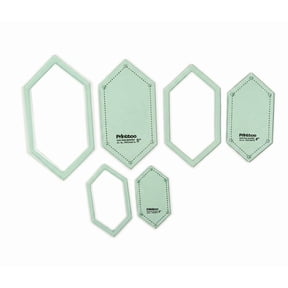 Printtoo Hexagon Quilting Template Set, 2mm Acrylic Reusable 3", 4" & 5" Shape Guides with Laser Cut Markings for Sewing, Patchwork, Fabric Cutting, Applique and DIY Craft Projects