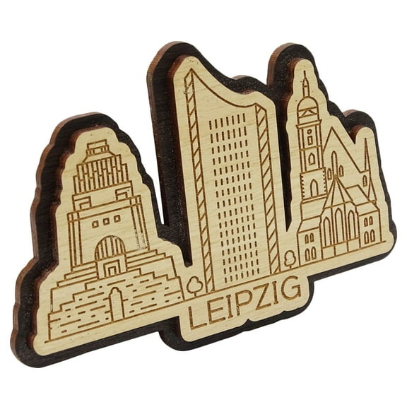 Printtoo Home Decor Leipzig Germany Buildings Engraved Wooden Fridge Magnet Souvenir Gift
