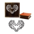 thumbnail image 1 of Printtoo Horse Head Pattern Square Brown Wooden Rubber Stamp Scrap-booking-4 x 4 Inches, 1 of 1