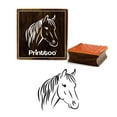 thumbnail image 1 of Printtoo Horse Head Pattern Wooden Square Rubber Stamp Craft Textile DIY Stamps-5 x 5 Inches, 1 of 2
