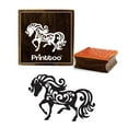 thumbnail image 1 of Printtoo Horse Pattern Brown Square Wooden Rubber Stamp Crafting Textile Stamps-5 x 5 Inches, 1 of 2
