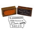 thumbnail image 1 of Printtoo Iowa State Map Custom Return Address Wood Mounted Rubber Stamp Personalized, 1 of 4