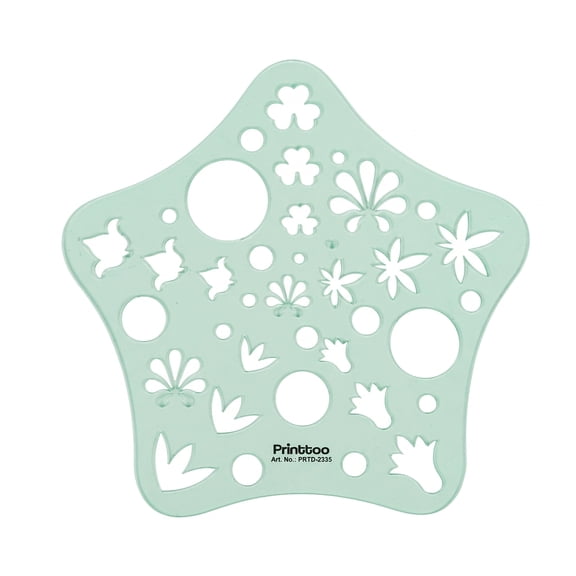 Printtoo Jewellery Designing Template Stencil for Creative Floral and Jewel Motif Sketching, Transparent Line Draw Drafting Tool by for Pendant, Earring, Ring and Ornament Design Work