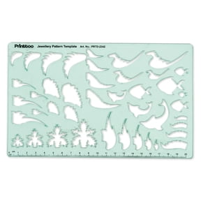 Printtoo Jewellery Pattern Template for Wing Motifs, 2 mm Acrylic Feather Flame Shape Stencil Ruler for Pendant Earring Brooch Charm Design, Goldsmith Sketching, Ornament Craft Drafting