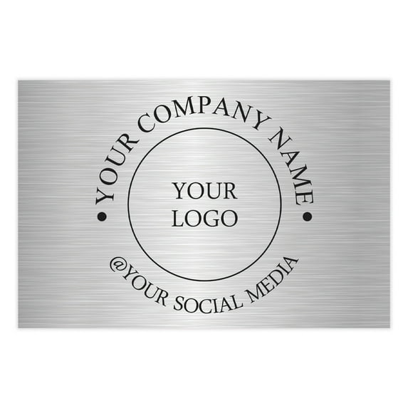 Printtoo Label for Small Business-100 RectangleCustom VinylPersonalized Labels for Packaging, Bottle, Brand Stickers-Classic Metallic Silver, 6x4 Inches