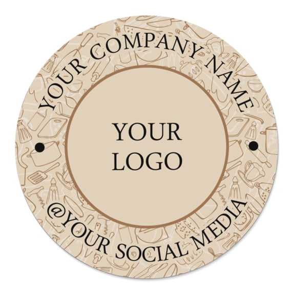 Printtoo Label Stickers for Small Business -100 RoundCustom Vinyl Waterproof Stickers -Personalized Labels for Handmade, Brand Stickers -Kitchen Tool Set, 4x4 Inches