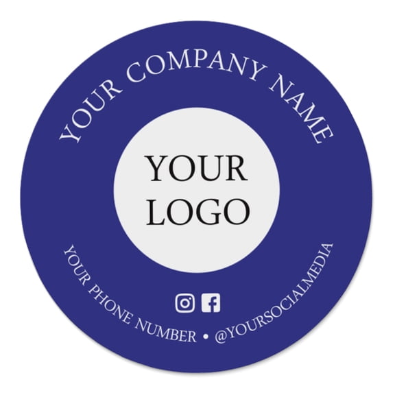 Printtoo Label Stickers for Small Business -100 RoundCustom Vinyl Waterproof Stickers -Personalized Labels for Handmade, Brand Stickers -Purple & White, 2x2 Inches