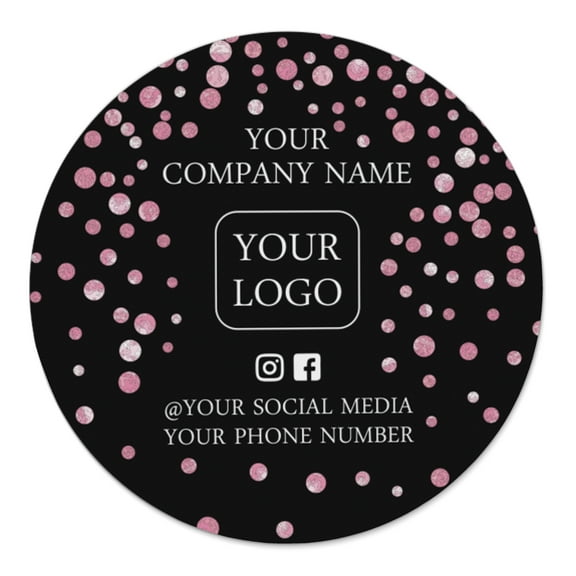 Printtoo Label Stickers for Small Business -100 RoundCustom Vinyl Waterproof Stickers -Personalized Labels for Handmade, Brand Stickers -Dots, 4x4 Inches