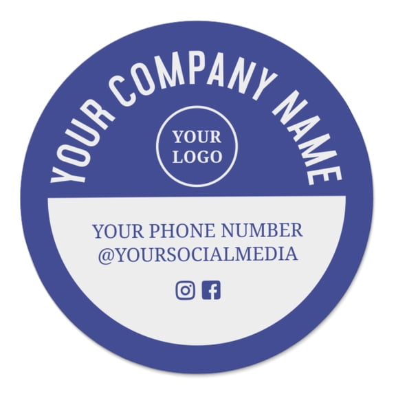 Printtoo Label Stickers for Small Business -100 RoundCustom Vinyl Waterproof Stickers -Personalized Labels for Handmade, Brand Stickers -Purple & White, 4x4 Inches
