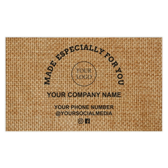Printtoo Label for Small Business-100 RectangleCustom VinylPersonalized Labels for Packaging, Bottle, Brand Stickers-Burlap, 4x2 Inches