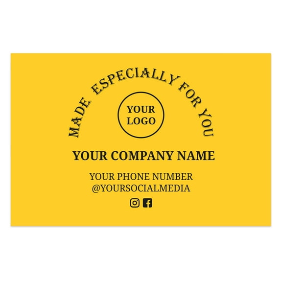 Printtoo Label for Small Business-100 RectangleCustom VinylPersonalized Labels for Packaging, Bottle, Brand Stickers-Classic Yellow, 3x2 Inches