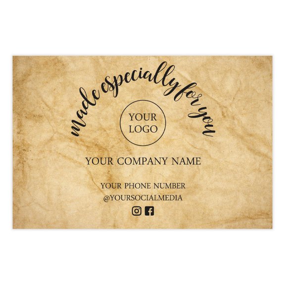 Printtoo Label for Small Business-100 RectangleCustom VinylPersonalized Labels for Packaging, Bottle, Brand Stickers-Marble, 6x4 Inches