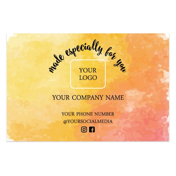 Printtoo Label for Small Business-100 RectangleCustom VinylPersonalized Labels for Packaging, Bottle, Brand Stickers-Water Color, 3x2 Inches