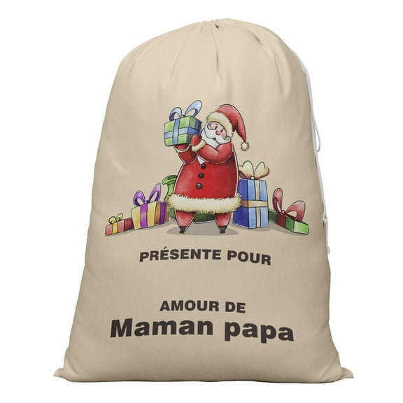 Printtoo Large Drawstring Canvas Bag Christmas Sack Bags Santa Gift Sack Custom Party Favor 2 Pcs 27x20 Inch