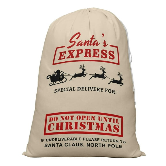 Printtoo Large Drawstring Canvas Bag Christmas Sack Bags Santa Gift Sack Custom Party Favor 2 Pcs 27x20 Inch