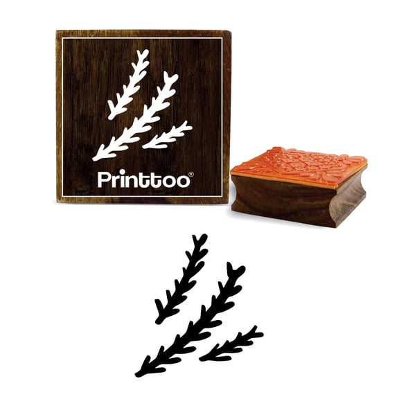 Printtoo Leaf Design Diary Card Square Wooden Rubber Stamp Scrap-Booking Block-5 x 5 Inches
