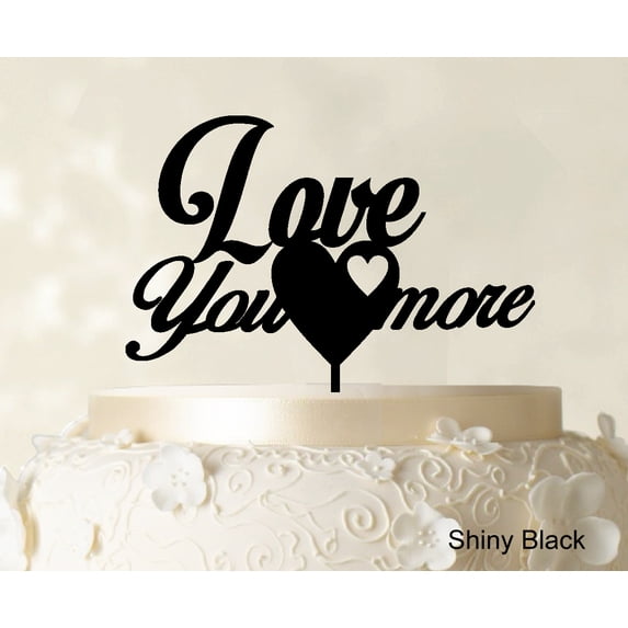"Printtoo ""Love You more"" Cake Topper Heart Cake Topper Decoration Cake Topper Wedding Cake Topper"