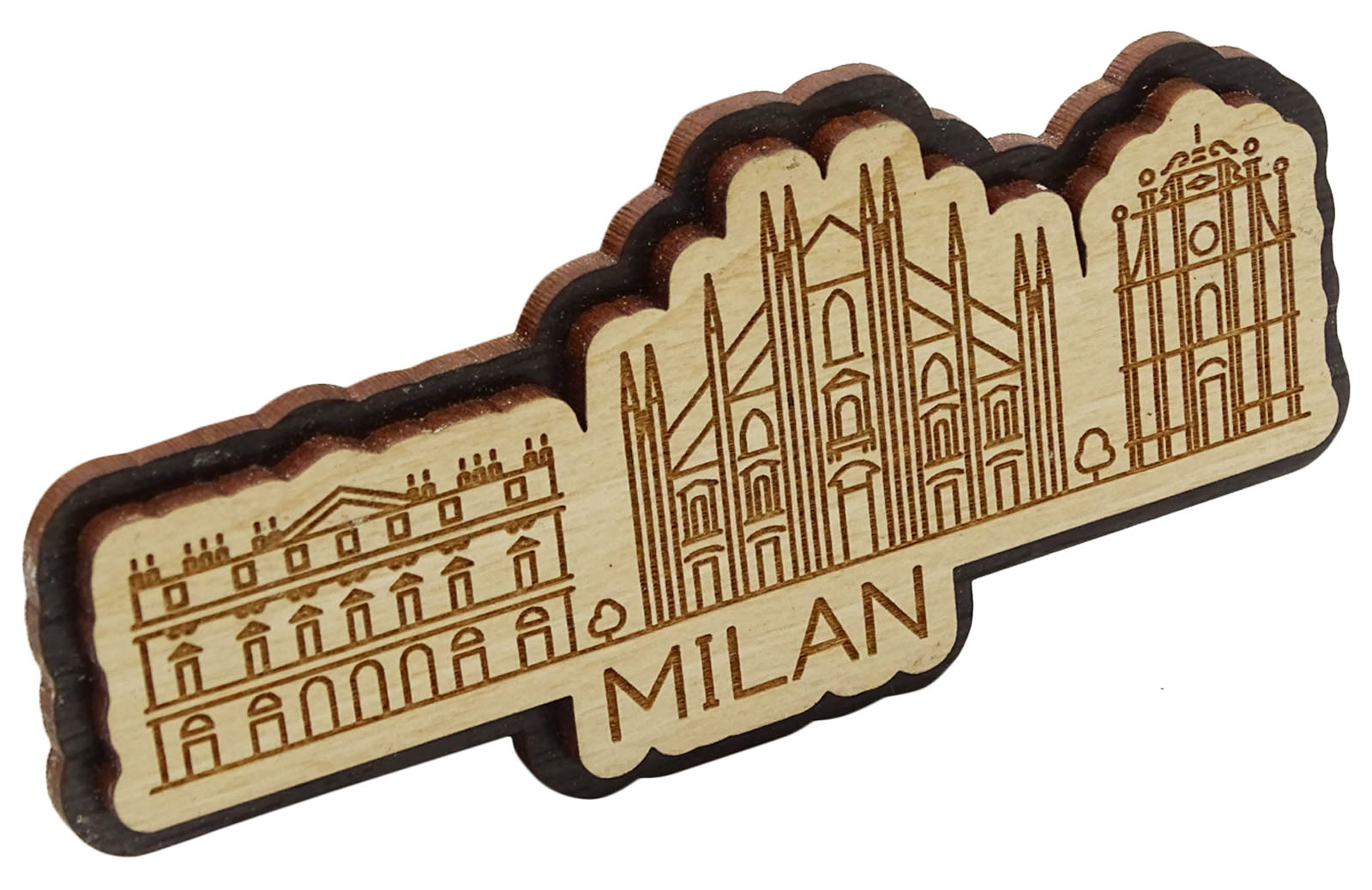Magnete Frigorifero Souvenir Venezia In Legno Inciso - Monumenti Italia - Regalo Ricordo Viaggio 9x10cm