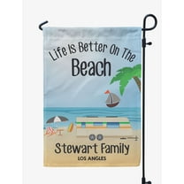 Printtoo Multicolor Life Is Better On The Beach Outdoor Camping Flags For Campers Personalized Double SidedFlag Outdoor Decor Sign CampsiteFlag