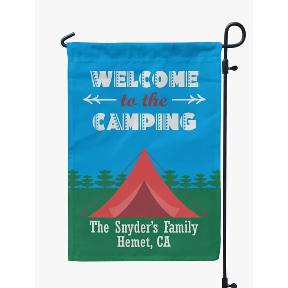 Printtoo Multicolor Welcome To The Camping Campsite Personalized Camping Flags For Campers Double SidedFlagCampsiteFlagOutdoor Garden Sign