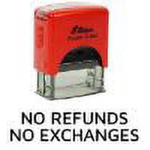 Printtoo No Refunds No Exchanges Self Inking Rubber Stamp Pre,Inked Office Stamp, Home Office Business Stationery, 38 x 14 mm, Black