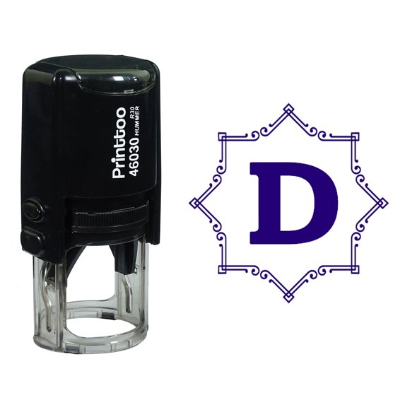 Printtoo Octagon Celtic Swirl Frame Alphabet D Monogram Self Inking Rubber Stamp Office Stationary