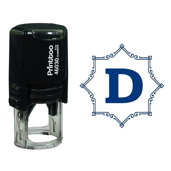 Printtoo Octagon Celtic Swirl Frame Alphabet D Monogram Self Inking Rubber Stamp Office Stationary