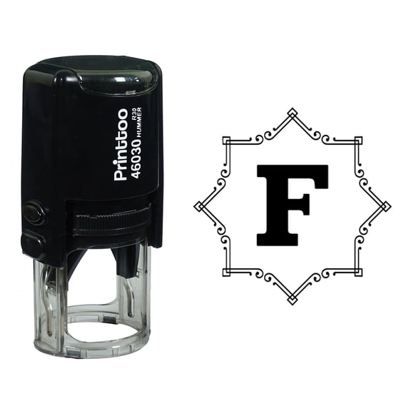 Printtoo Octagon Celtic Swirl Frame Alphabet F Monogram Self Inking Rubber Stamp Office Stationary