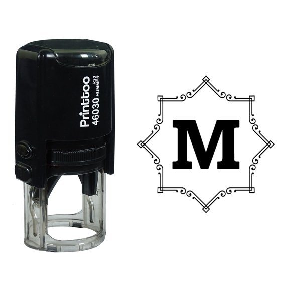 Printtoo Octagon Celtic Swirl Frame Alphabet M Monogram Self Inking Rubber Stamp Office Stationary