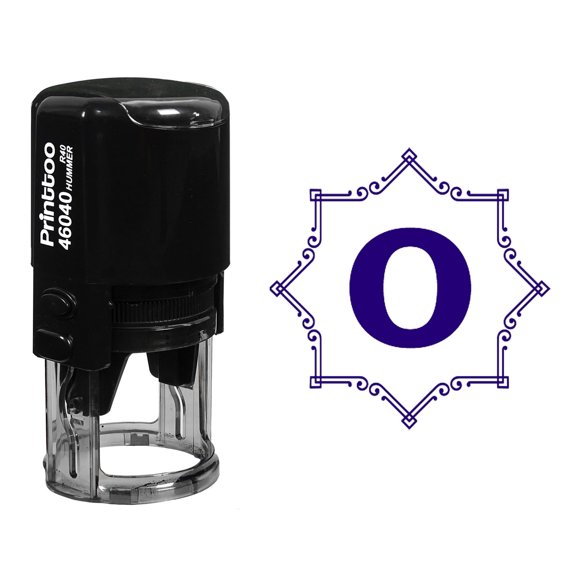 Printtoo Octagon Celtic Swirl Frame Alphabet O Monogram Initial Self Inking Rubber Stamp Office Stationary