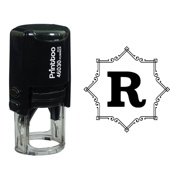 Printtoo Octagon Celtic Swirl Frame Alphabet R Monogram Self Inking Rubber Stamp Office Stationary