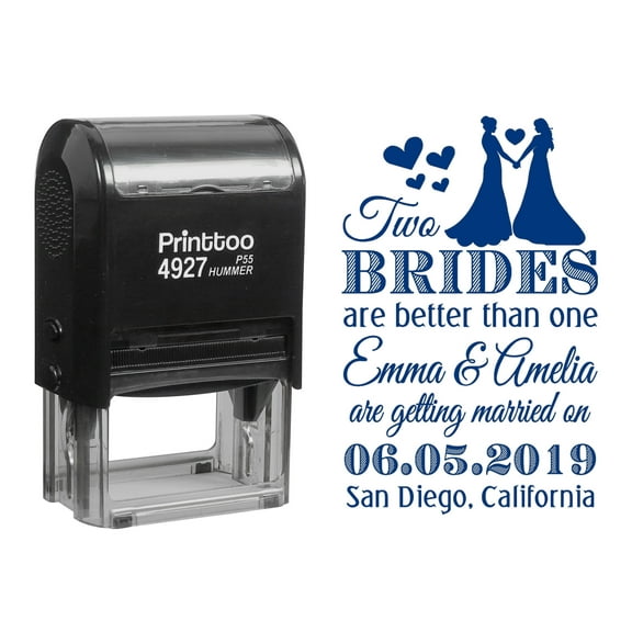 Printtoo Office Document Dater Stamp With Revised By Text And Sign Space Self Inking Rubber Stamp-Blue