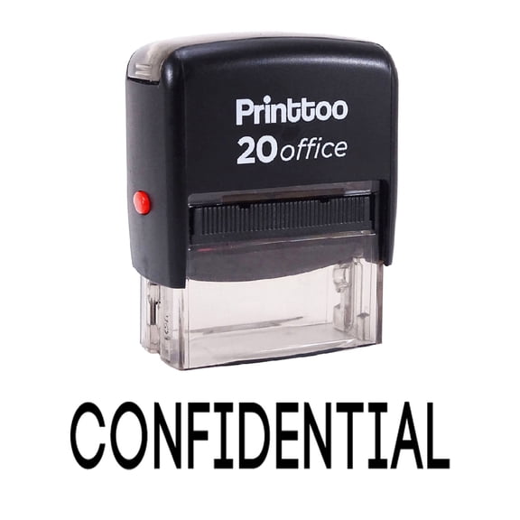 Printtoo Office Stationary Custom Stamp CONFIDENTIAL Self Inking Rubber Stamp-Black