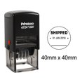 thumbnail image 1 of Printtoo Office Stationery Round Dater Stamp Self Inking With Shipped Text Date Rubber Stamp-Black, 1 of 1