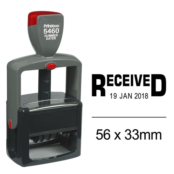 Printtoo Office Stationery Self Inking Heavy Duty Dater Stamp With Received Text Date Rubber Stamp-Black