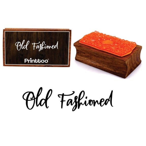 Printtoo Old Fashioned Text Rectangular Wooden Rubber Stamp Block Scrap-Booking