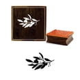 thumbnail image 1 of Printtoo Olive Branch With Leaves Design Brown Wooden Rubber Stamp Print Block-2 x 2 Inches, 1 of 1