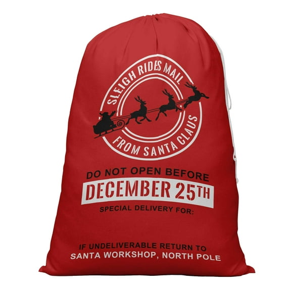 Printtoo Pack Of 2 Drawstring Special Delivery Extra Large Size Christmas Sack Re-Usable Xmas Present Storage 27x20 Inch