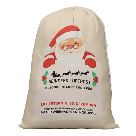 Printtoo Pack Of 2 Pcs Xmas Presents Storage Bags Large Santa Gift Sack With Drawstring Christmas Party Favor 27x20 Inch