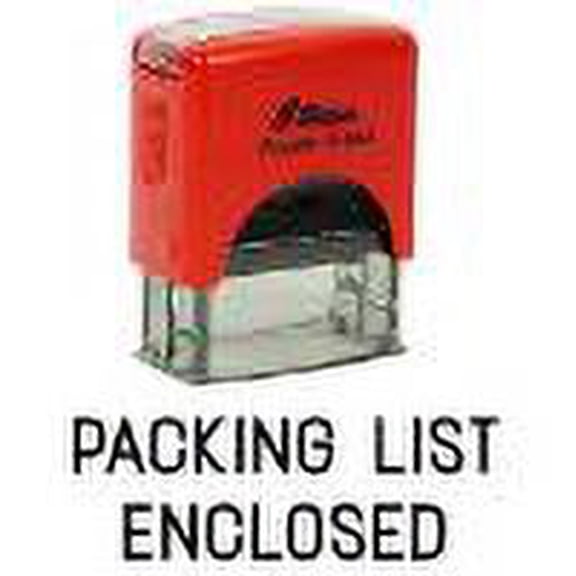 Printtoo Packing List Enclosed Self Inking Rubber Stamp Pre,Inked Office Stamp, Home Office Business Stationery, 38 x 14 mm, Black