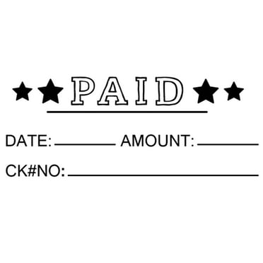Printtoo Paid Self Inking Rubber Stamp Pre-Inked Office Stamp- Home Office Business Stationery, 47 x 20 mm Black