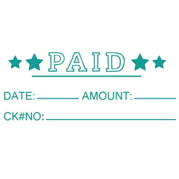 Printtoo Paid Self Inking Rubber Stamp Pre-Inked Office Stamp- Home Office Business Stationery, 47 x 20 mm Green