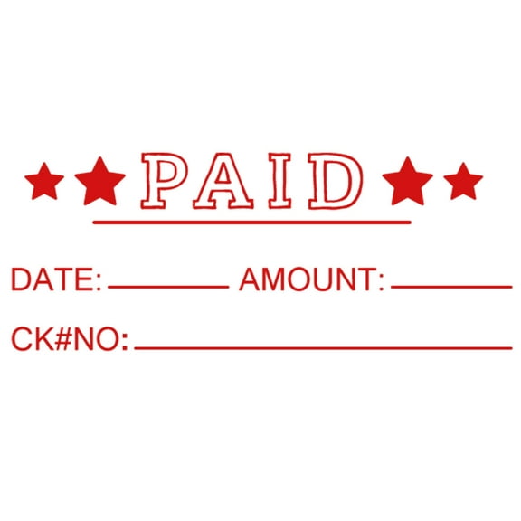 Printtoo 47 x 20 mm Paid Rubber Stamp, Self-Inking, One-Sided Inkpad with Text