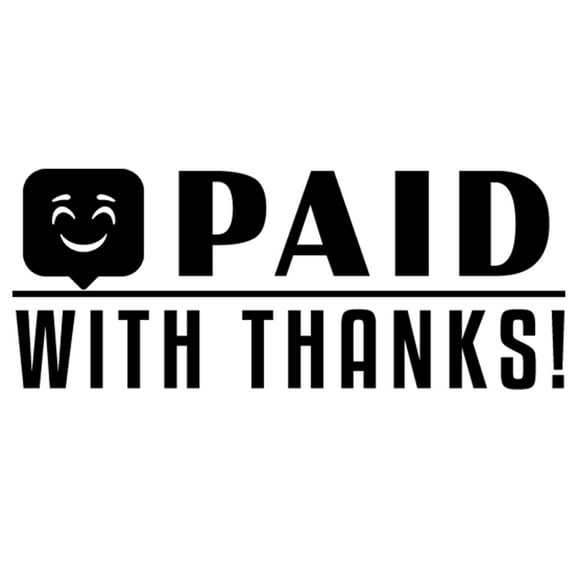 Printtoo Paid With Thanks Self Inking Rubber Stamp Pre-Inked Office Stamp- Home Office Business Stationery, 47 x 20 mm Black