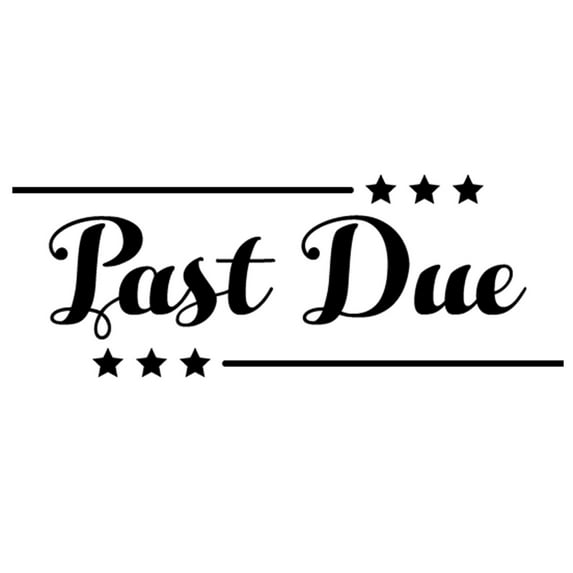 Printtoo Past Due Self Inking Rubber Stamp Pre-Inked Office Stamp- Home Office Business Stationery, 47 x 20 mm Black