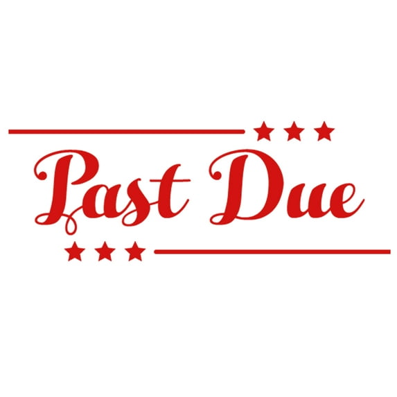 Printtoo Past Due Self Inking Rubber Stamp Pre-Inked Office Stamp- Home Office Business Stationery, 47 x 20 mm Red